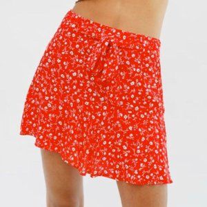 Zara Floral Red and White Skort